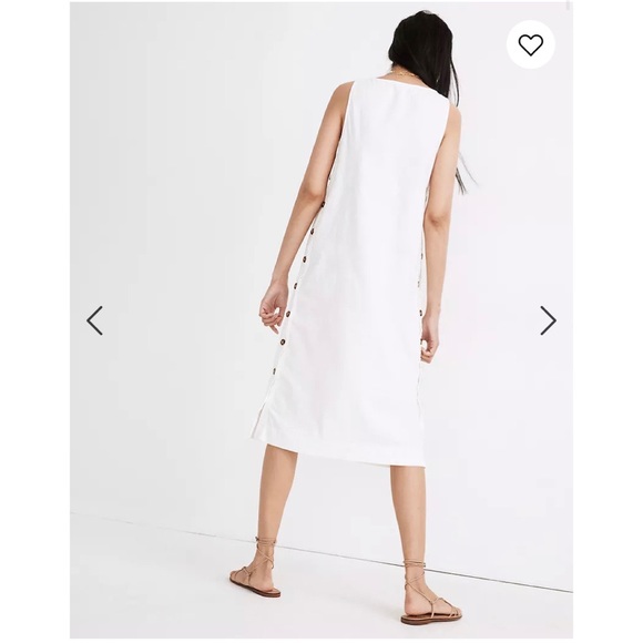 NWT Madewell Linen-Cotton Side-Button Midi Dress - Picture 2 of 6